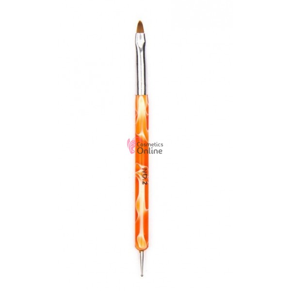 Pensula pentru Gel UV sau Acril cu instrument de punctie Nr 02, art PU65